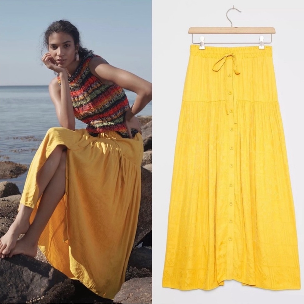 Medium Gold/Yellow Anthropologie Maxi Skirt. Never worn.